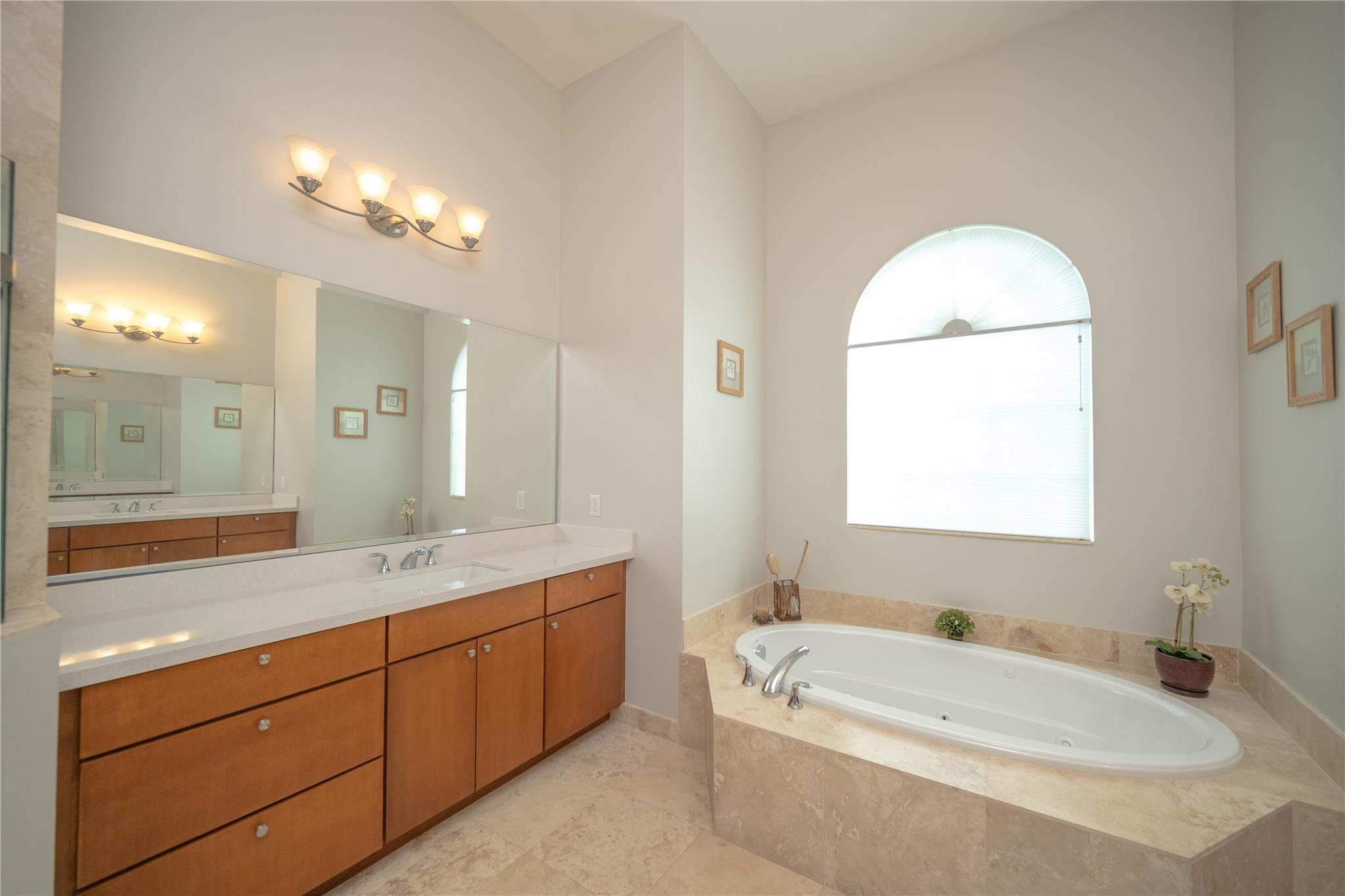 Master bathroom with whirlpool tub