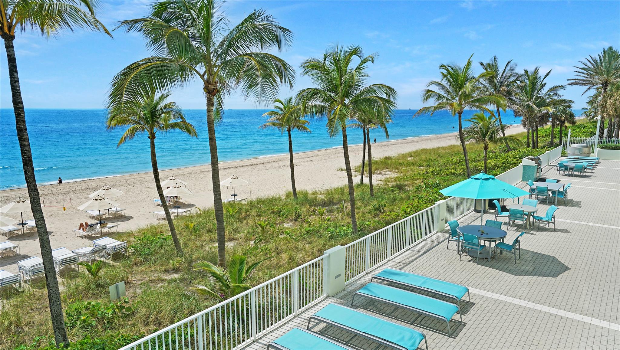 The lower beach deck, facing south.