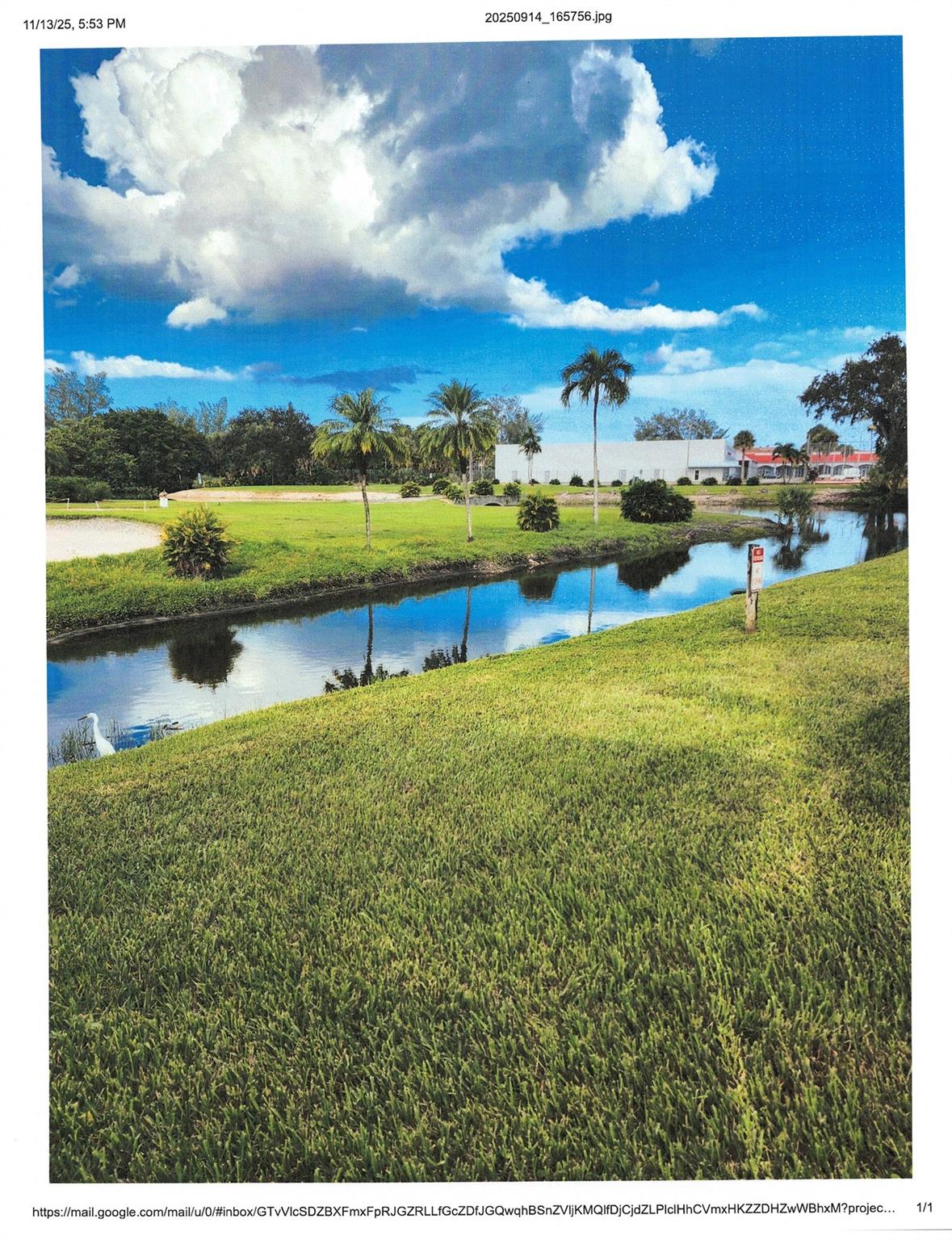 Canal and Golf Course view