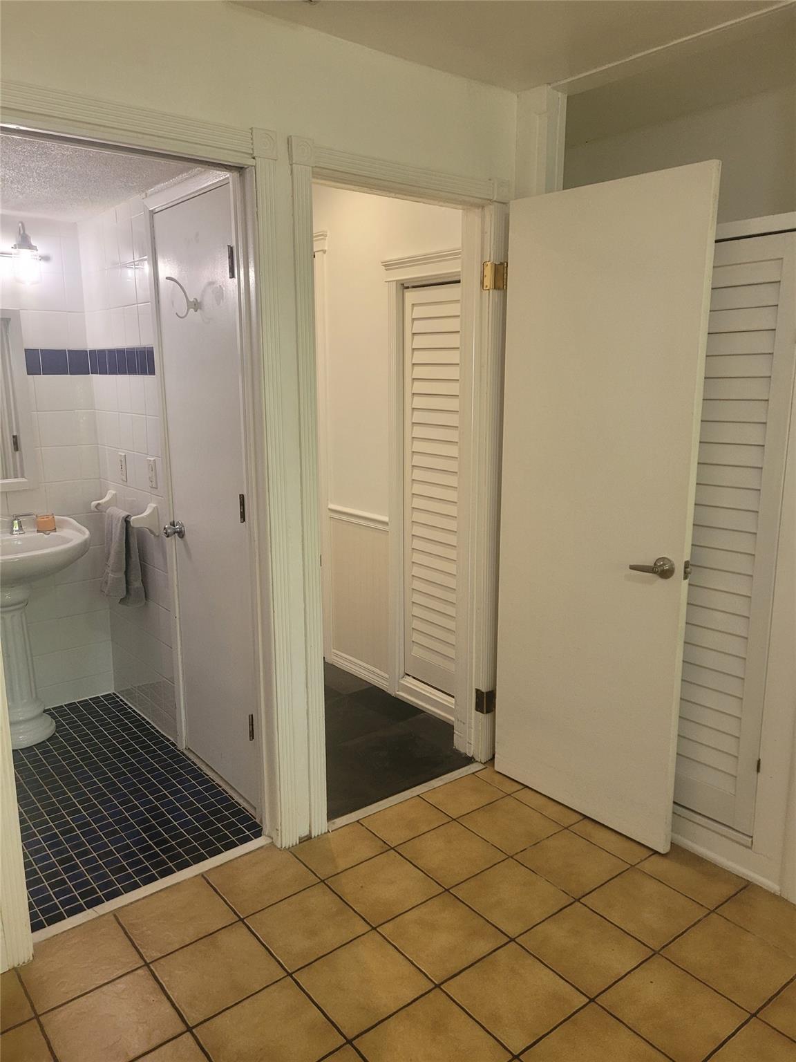 Access bathroom from bedroom and hallway