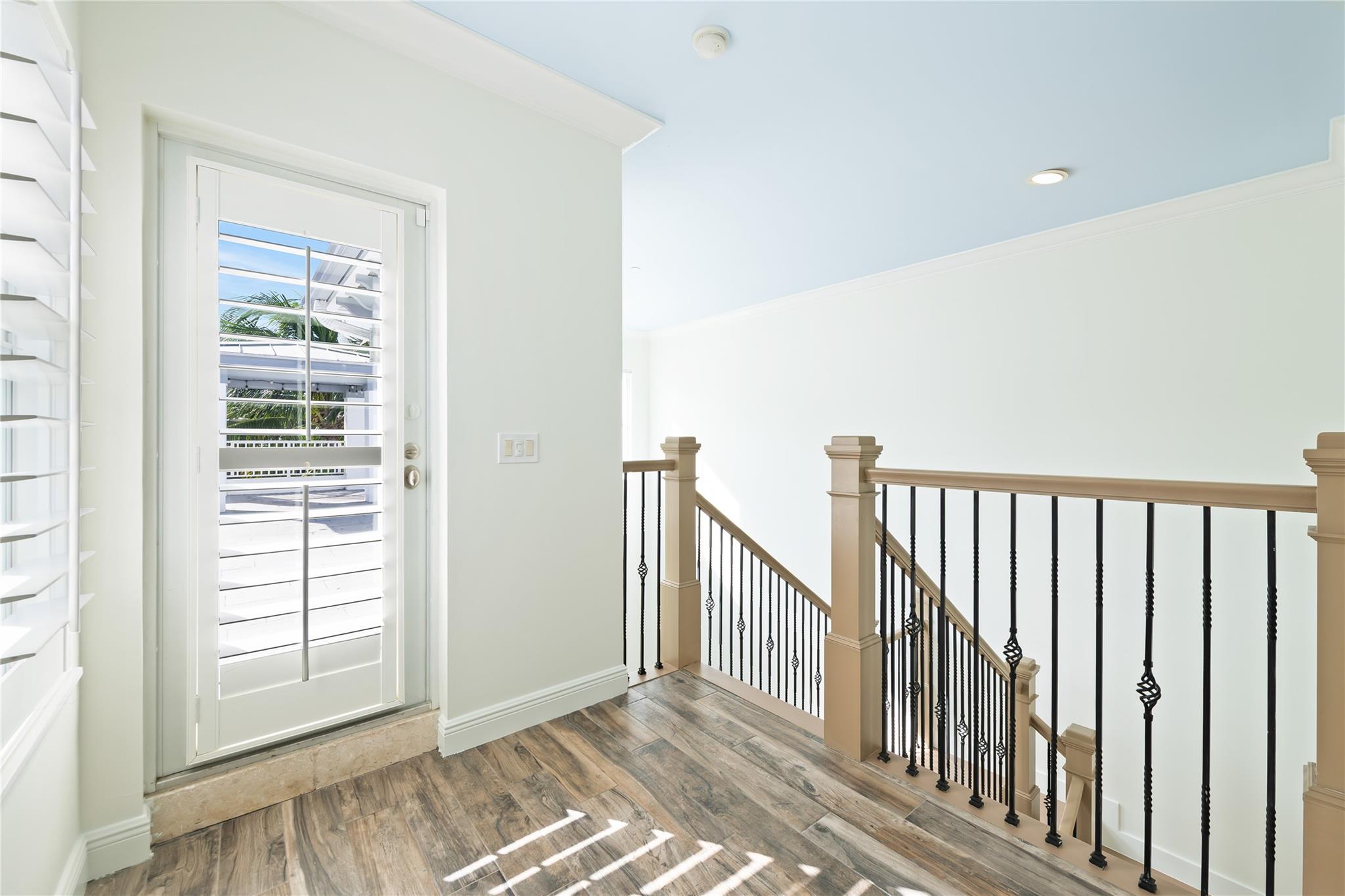 Entrance to rooftop entertainment area