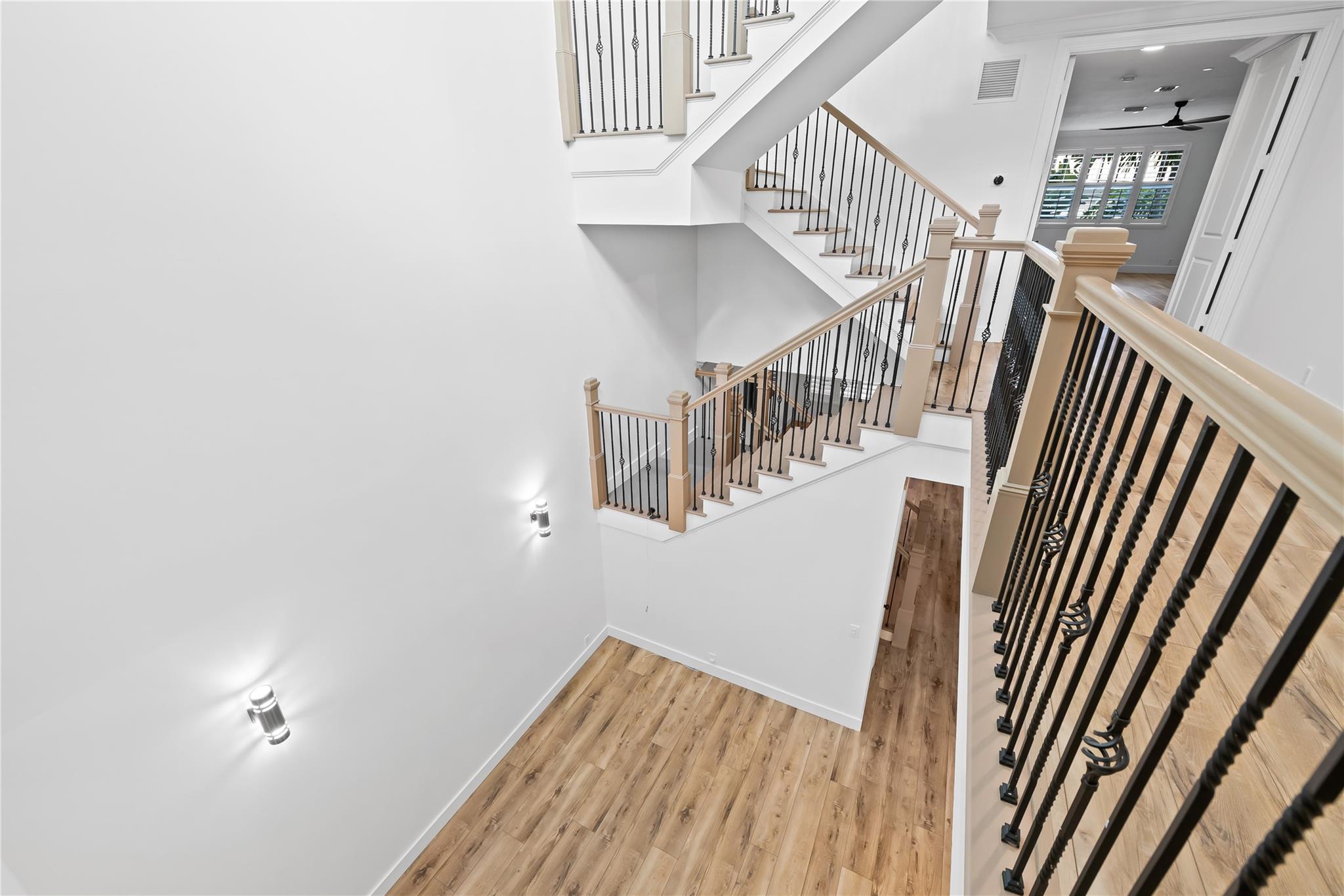 View onto front room from 3rd floor