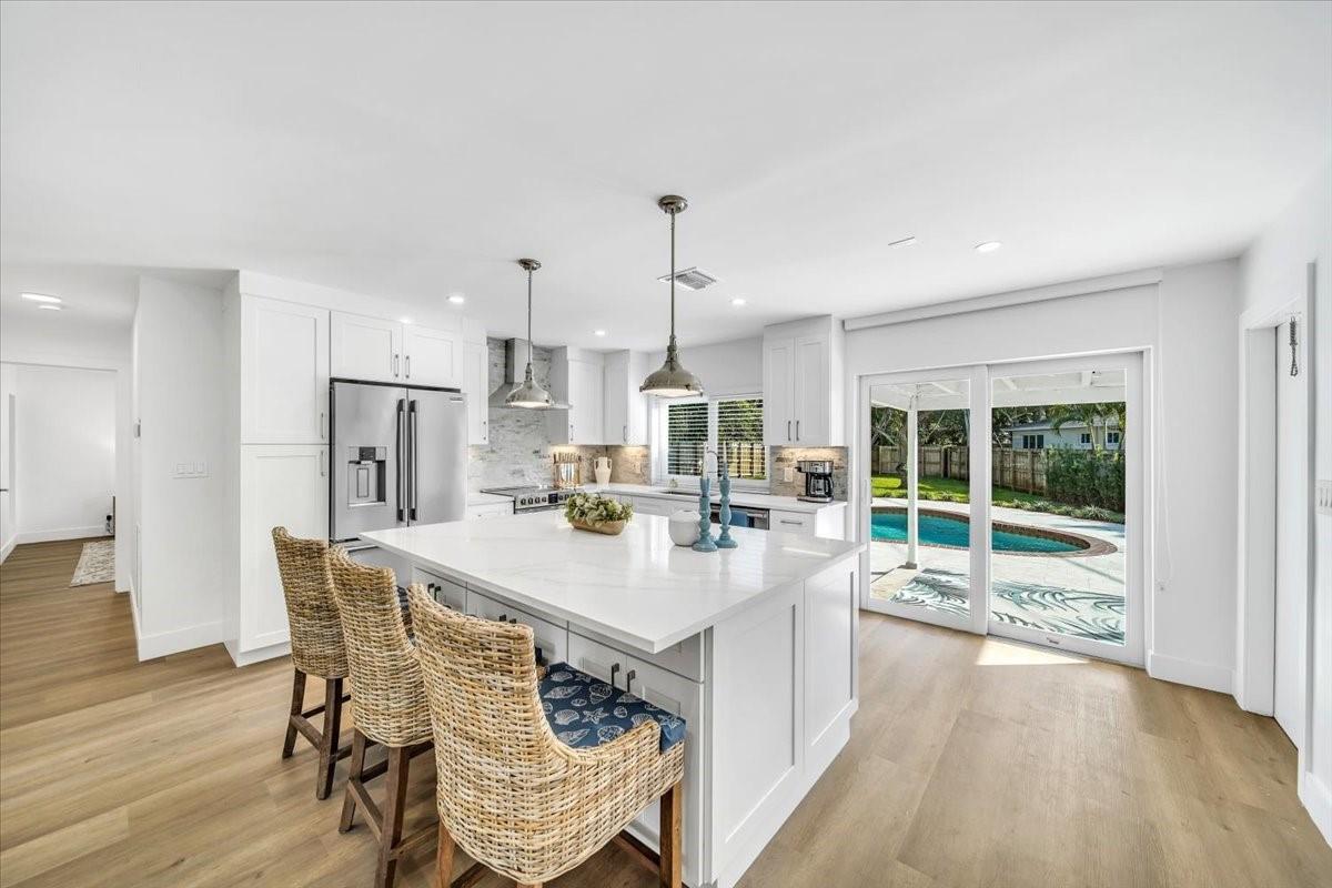 Kitchen and Pool View
