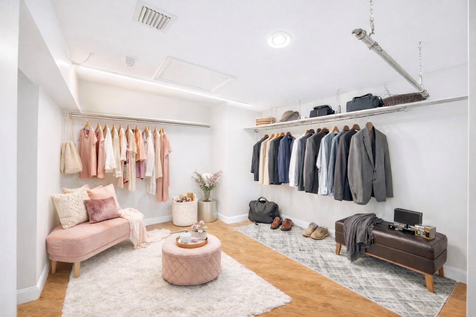 Virtually Staged primary closet