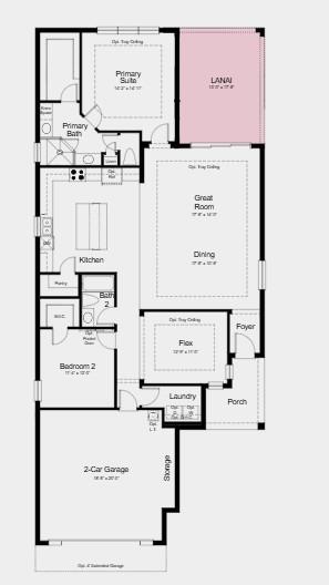 Additional Highlights Include: GE refrigerator, washer and dryer, 8' interior doors, extended covered lanai, 4' garage extension, and tray ceiling pkg.