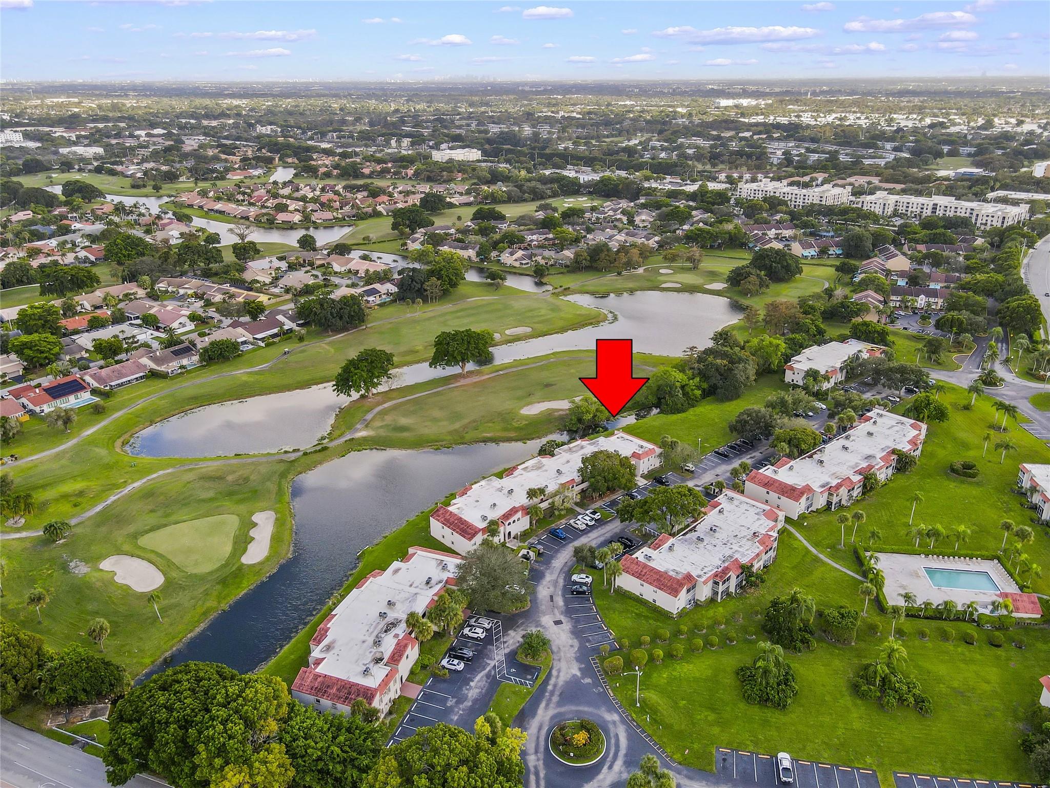 Photo for 7410 Woodmont Terrace, 109, Tamarac, FL 33321 - listing #FX-10467757 Private End Unit with Golf and Water Views