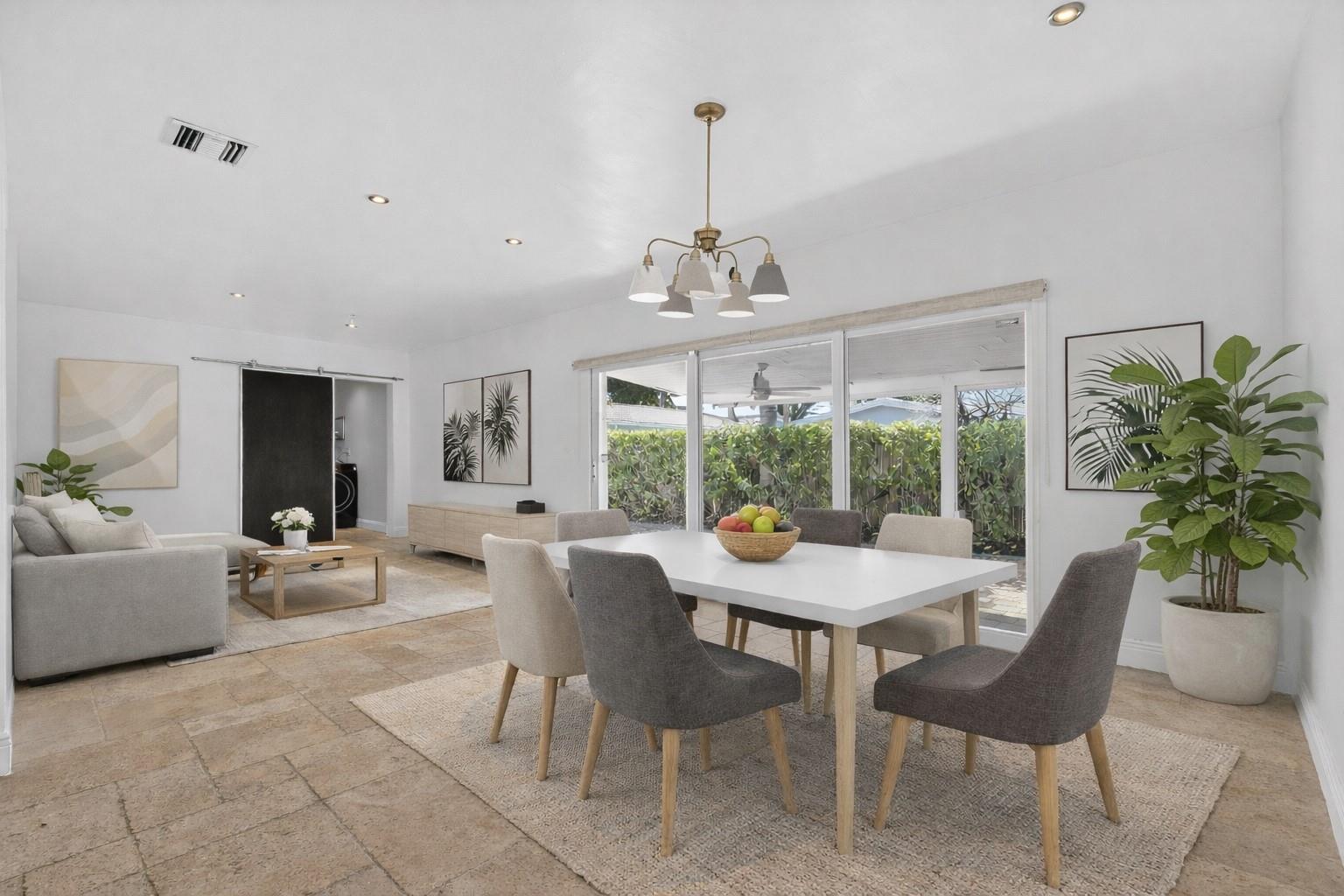 Unit 1 Dining/TV room. Virtually Staged