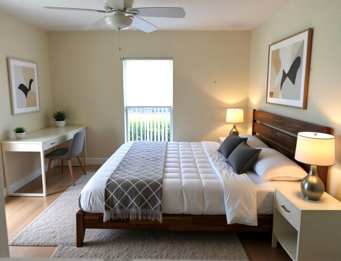Hallway to split bedroom (2Bed) floor plan