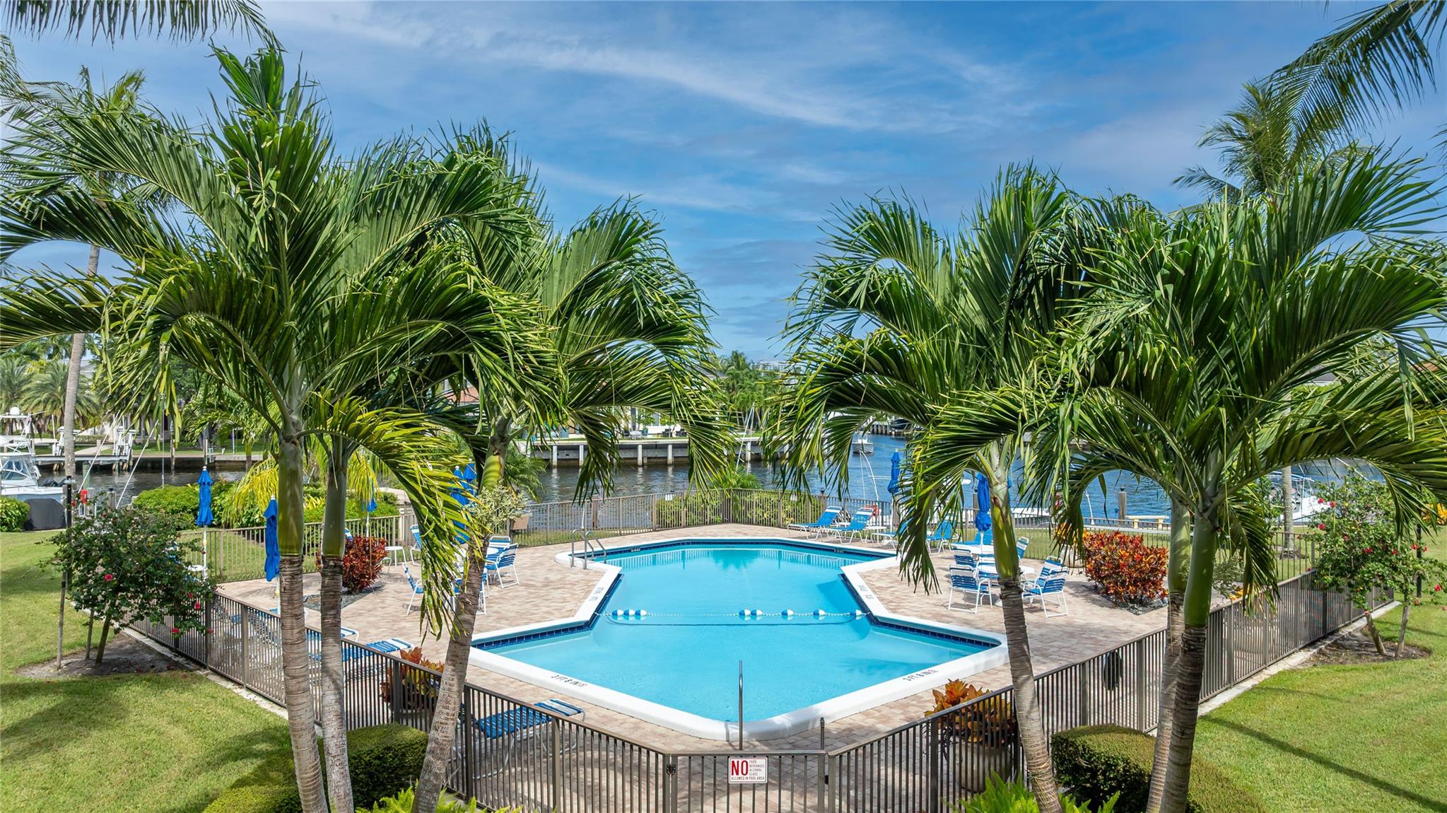 Pool area along the waterway.