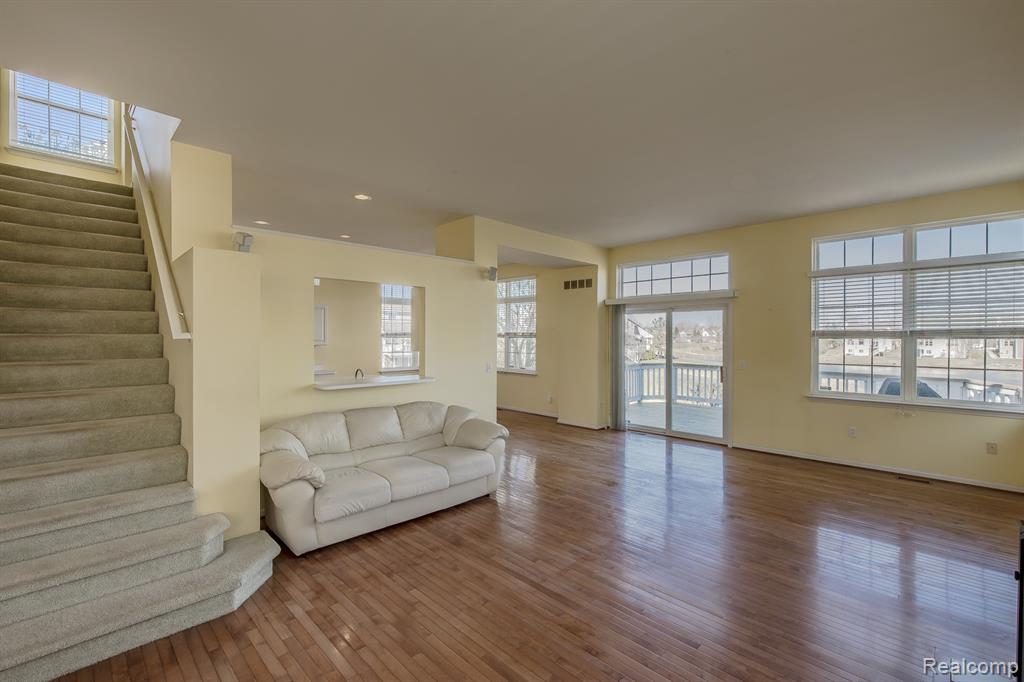 Hardwood flooring throughout entry level