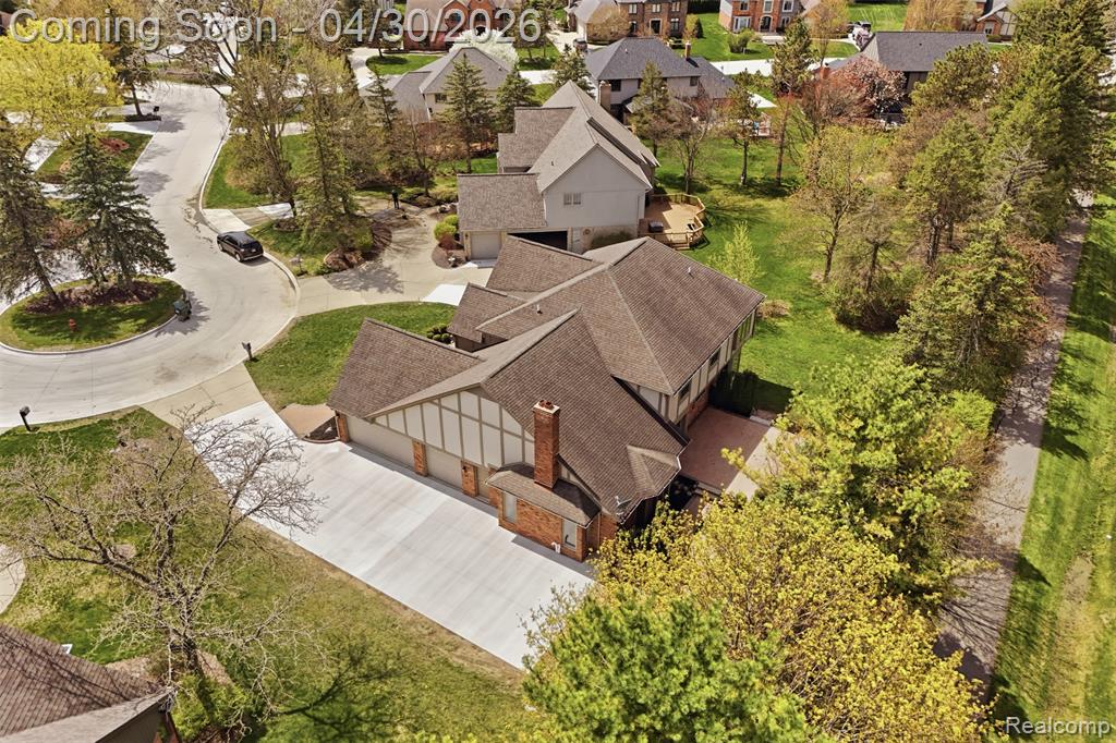 Aerial view of residential area