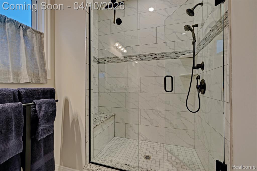 Bathroom with a shower stall