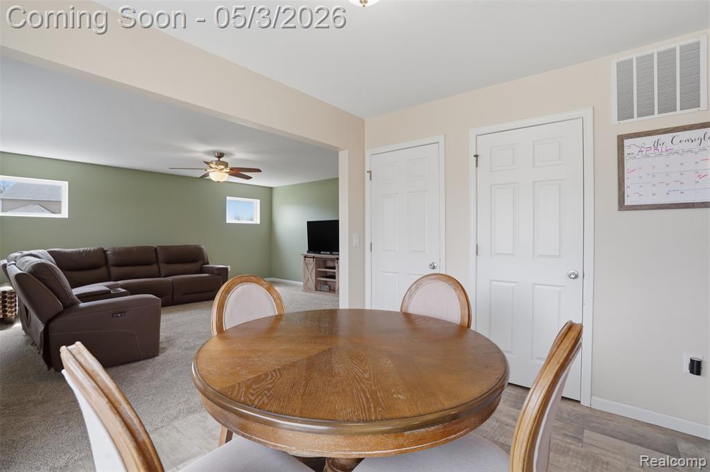 Dining space off kitchen