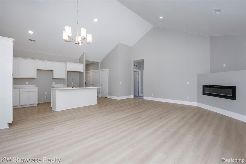 Zero-Entry, No-Steps 3BR/2BA Ranch Home Flooring Plan - Walnut, Auburn Hills - Front BR/Office likely LVP instead of carpet.