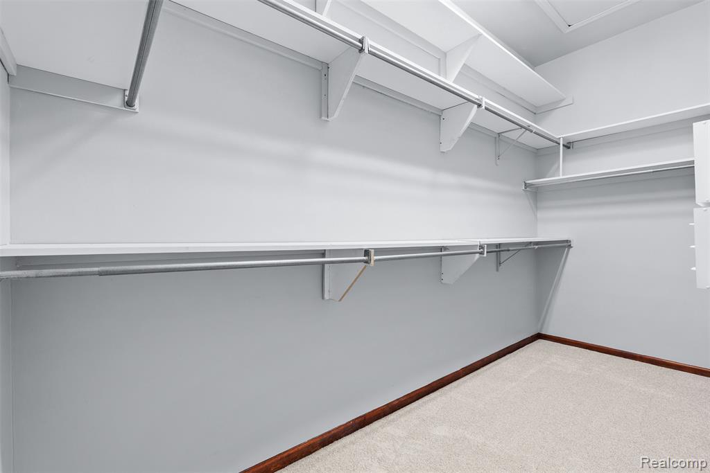 Walk in closet featuring carpet