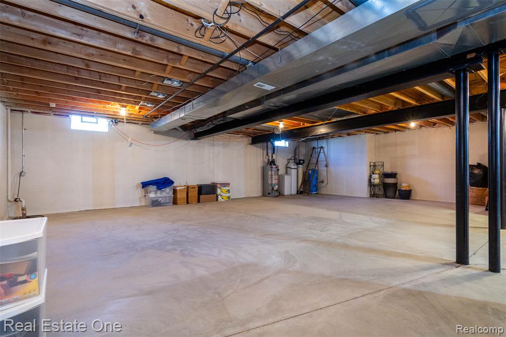 Basement featuring a water softener
