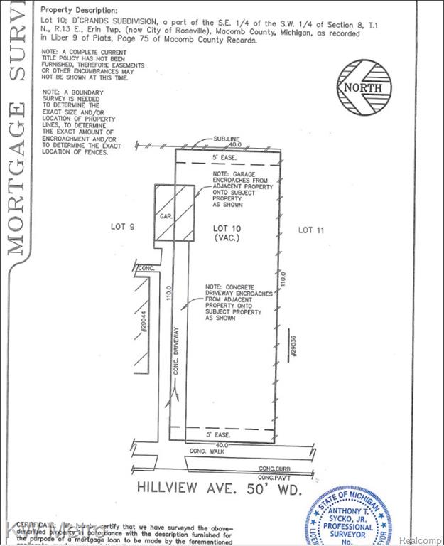Vacant Hillview N Hillview, Roseville, MI 48066 — Photo 3