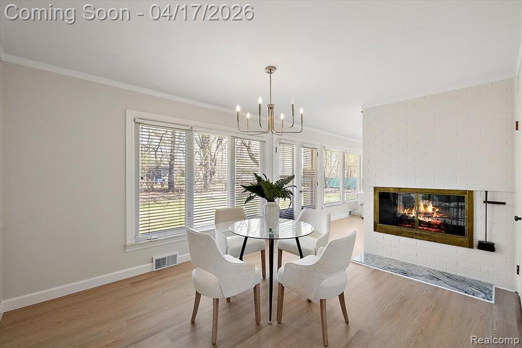 Formal Dining Room w/Walk-In Kitchen Pantry & Double-Sided Fireplace
