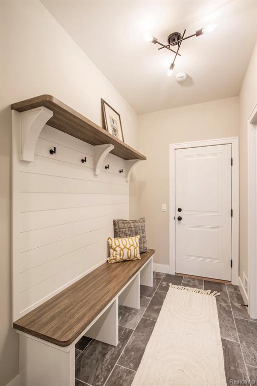 Mudroom with baseboards