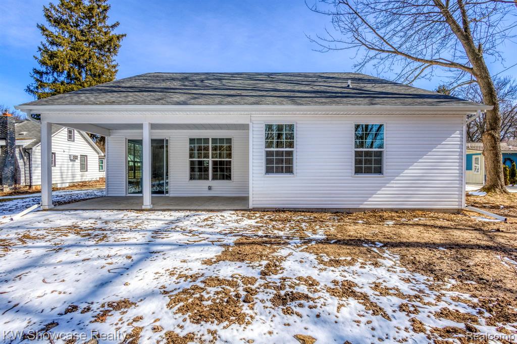 View of 20x10 Covered Rear Porch, Property Under Construction.