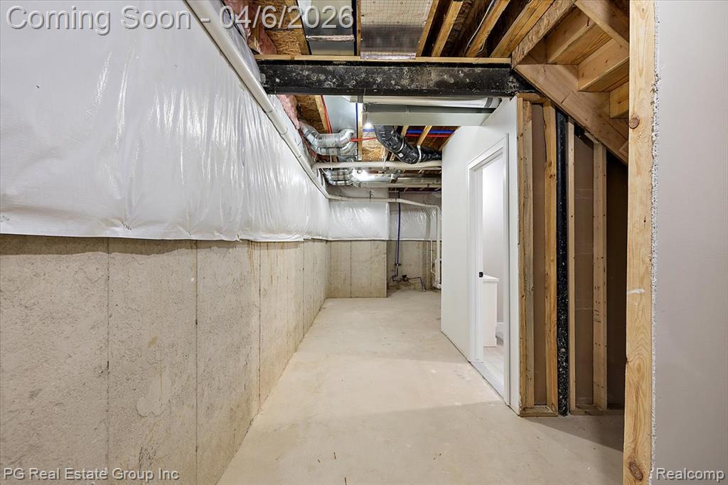 View of unfinished below grade area