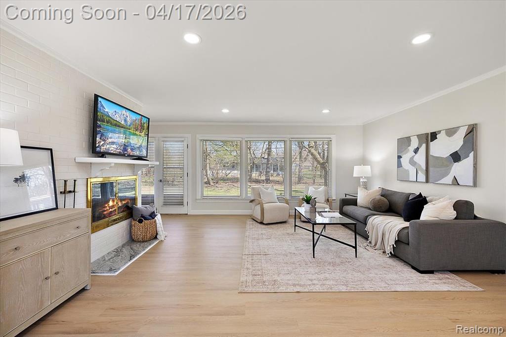 View of Great Room w/Double Sided Fireplace