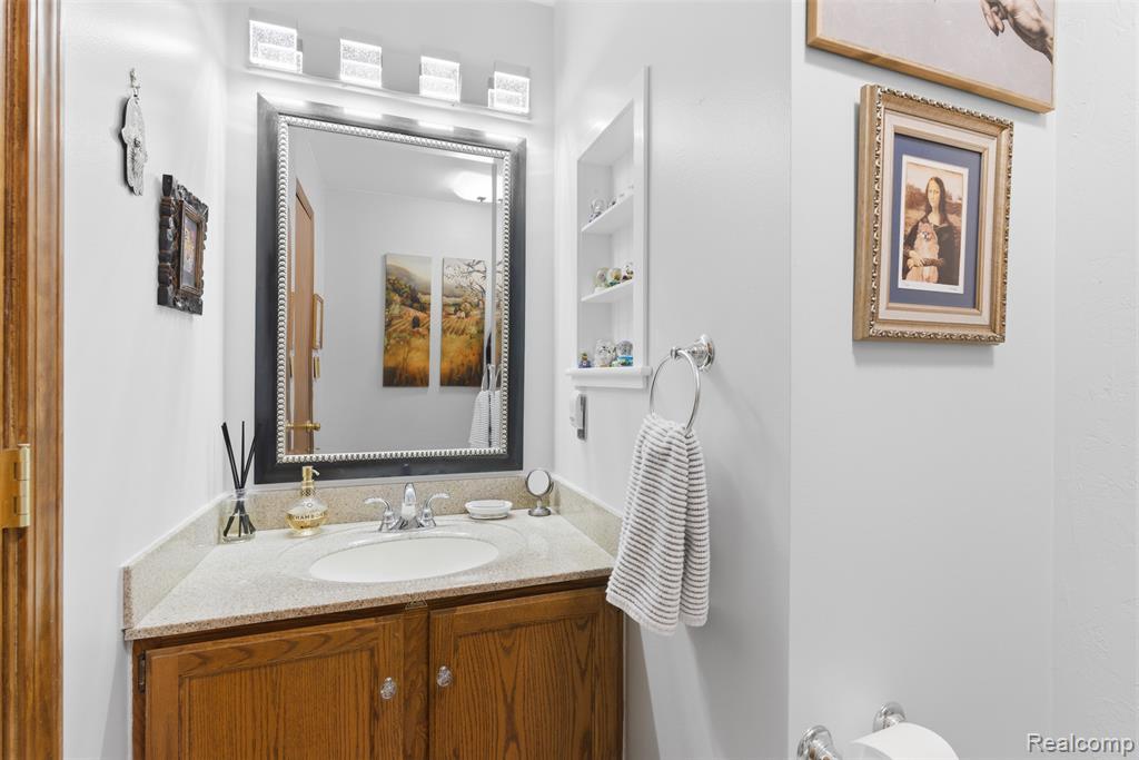 Bathroom featuring vanity