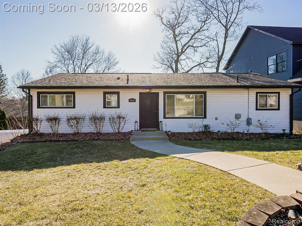 View of single story home