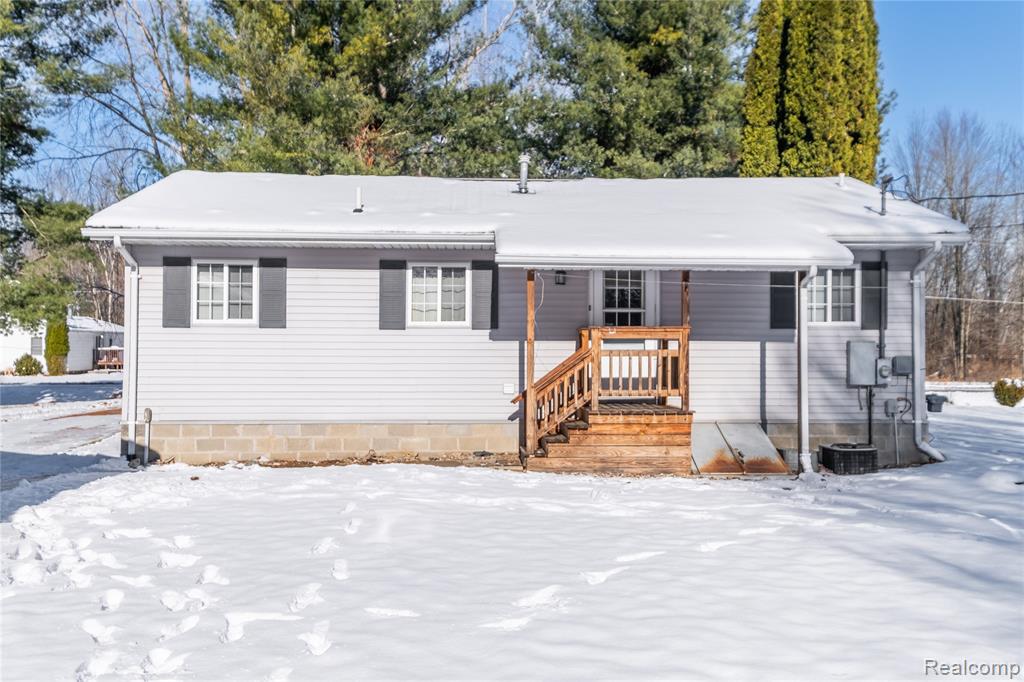 View of single story home