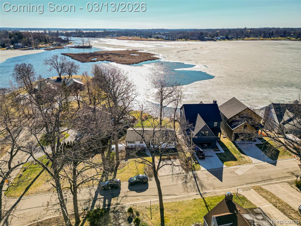 Bird's eye view of a large body of water
