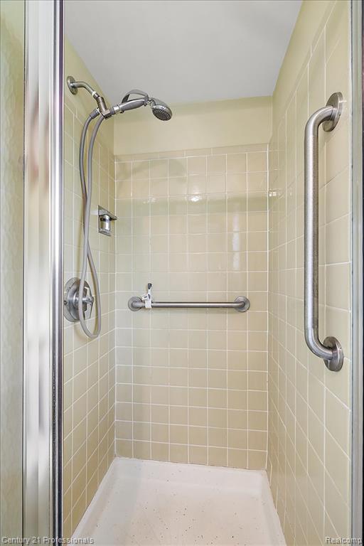 Bathroom with a stall shower