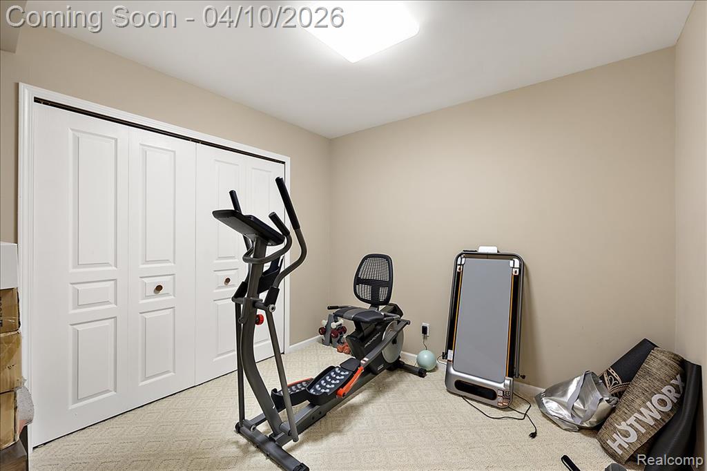 Finished Lower Level Flex Room (Gym)