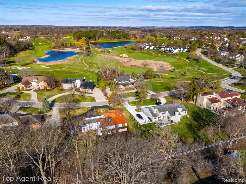Aerial view of residential area
