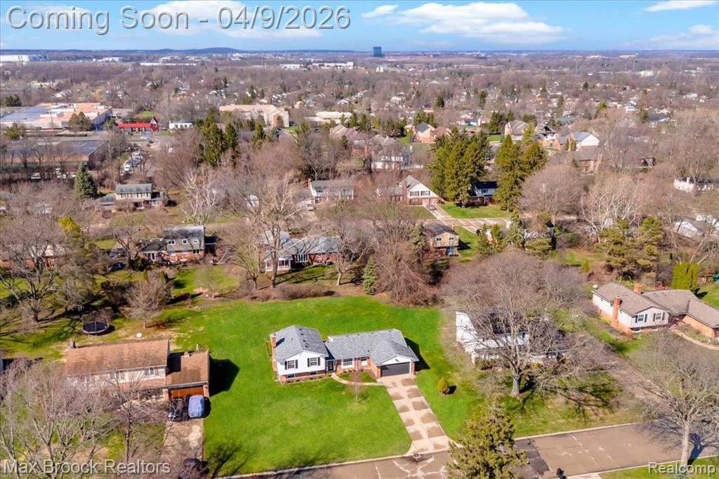 Aerial view of residential area