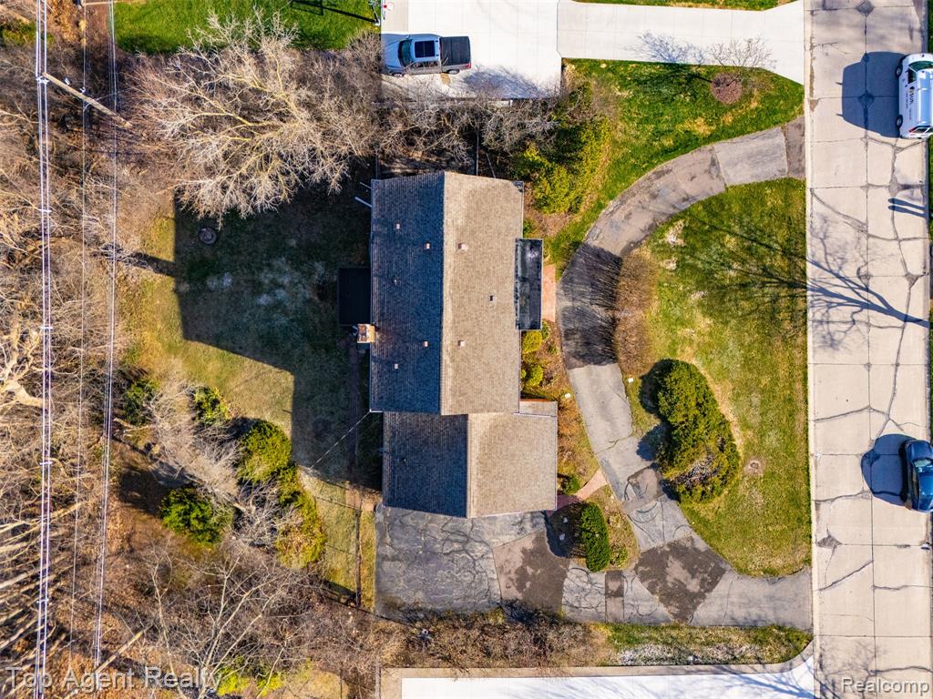 View from above of property