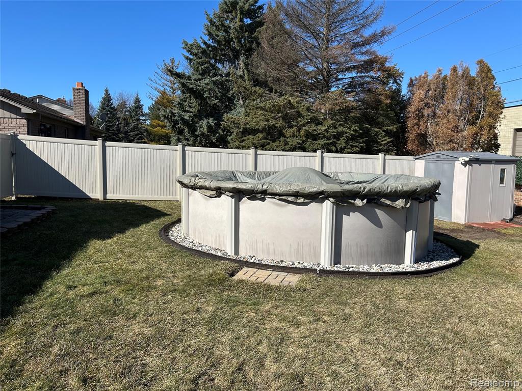View of fenced yard