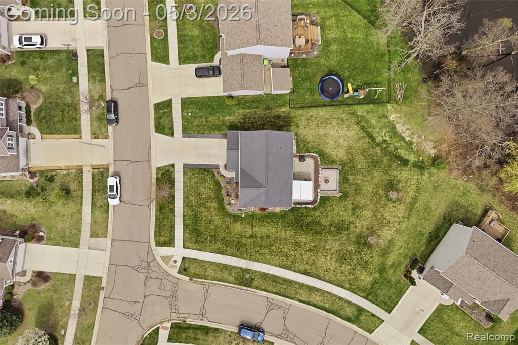 Aerial view of residential area