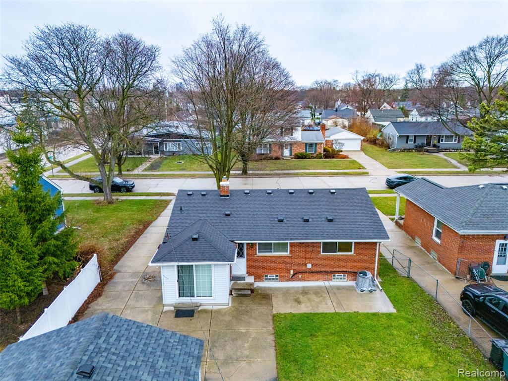 Aerial view of residential area