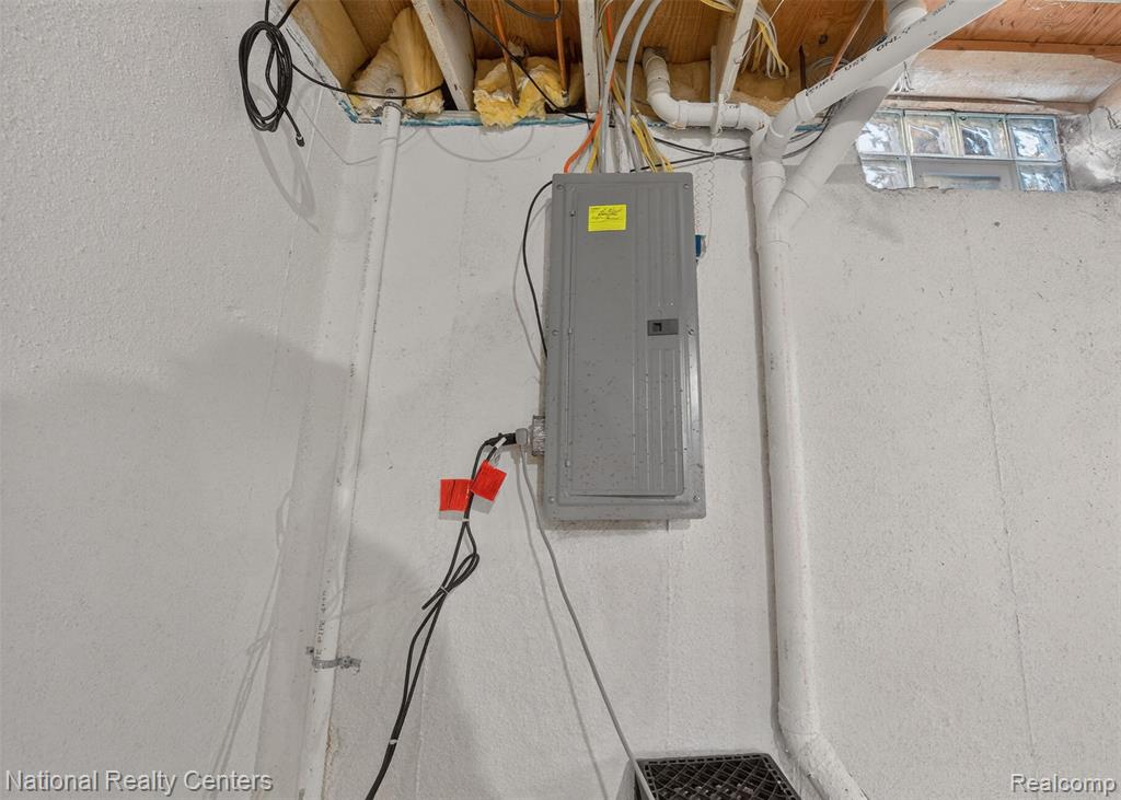Basement view of electric panel