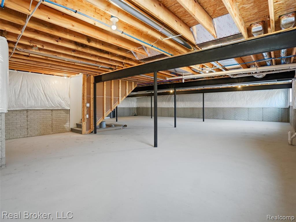 Unfinished below grade area with stairs