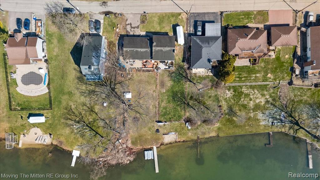 Aerial perspective of suburban area