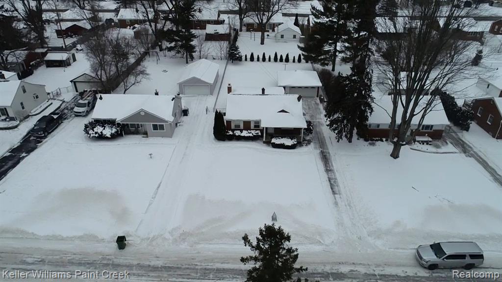View of snowy aerial view
