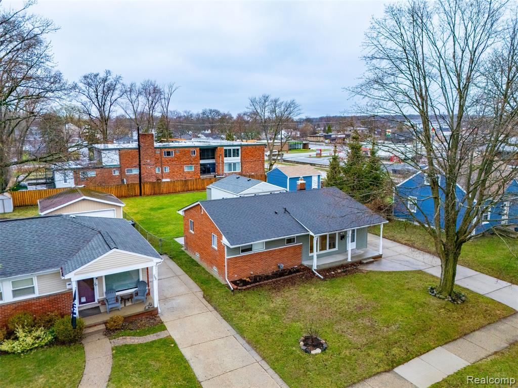 Aerial view of residential area