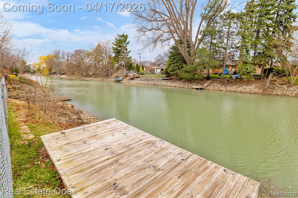 Dock with a water view