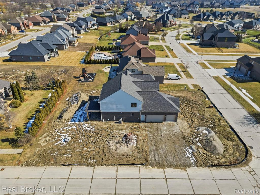 Aerial view of residential area