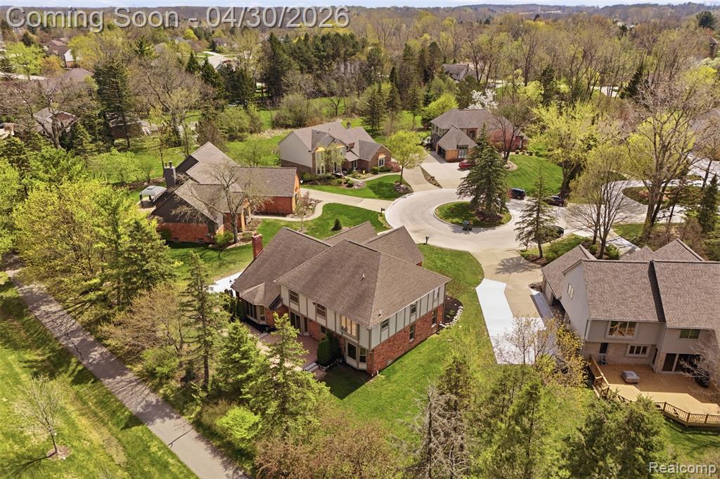 Aerial view of residential area